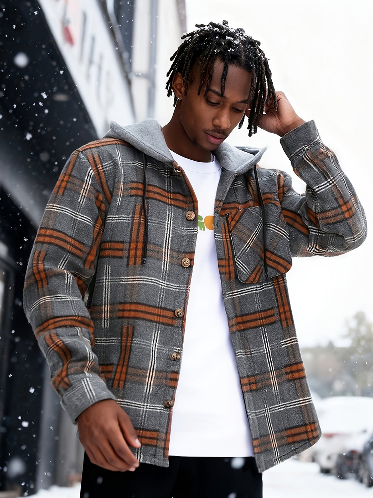 MANSSINO™ | Christmas Hooded Plaid Jacket