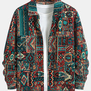 MANSSINO™ | Patterned Lapel Zip Jacket
