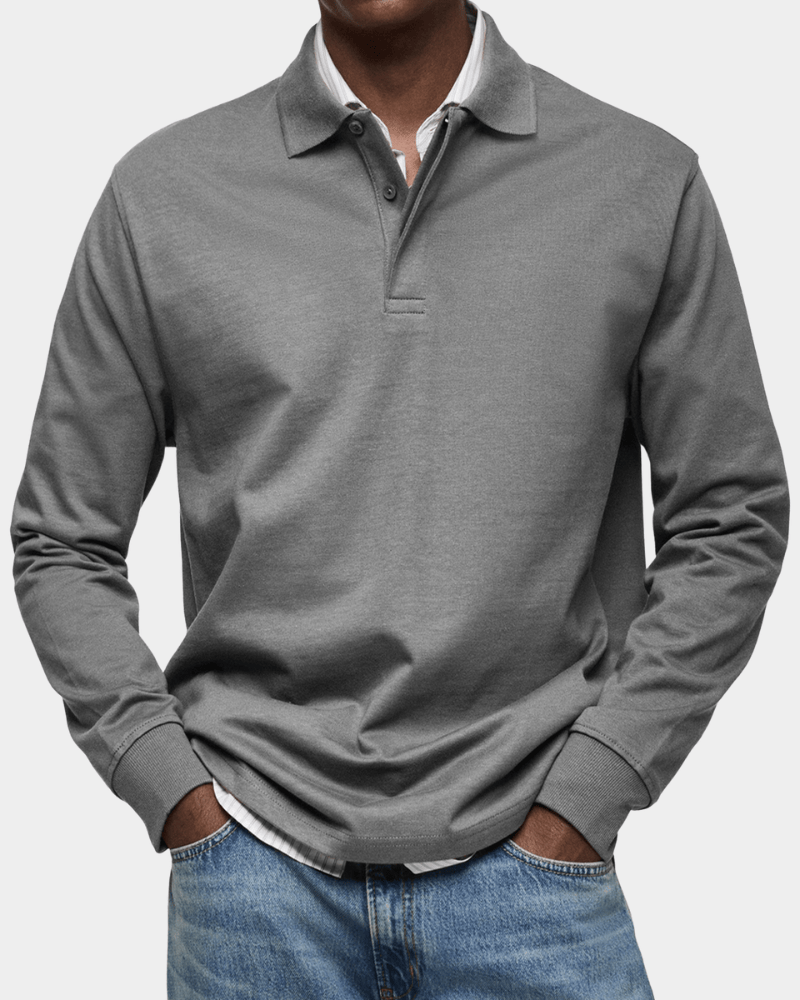 MANSSINO™ | Men's Long-Sleeve Cotton Polo