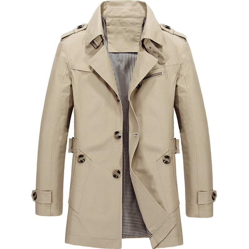 MANSSINO™ | Men's Long Button-Front Trench Coat