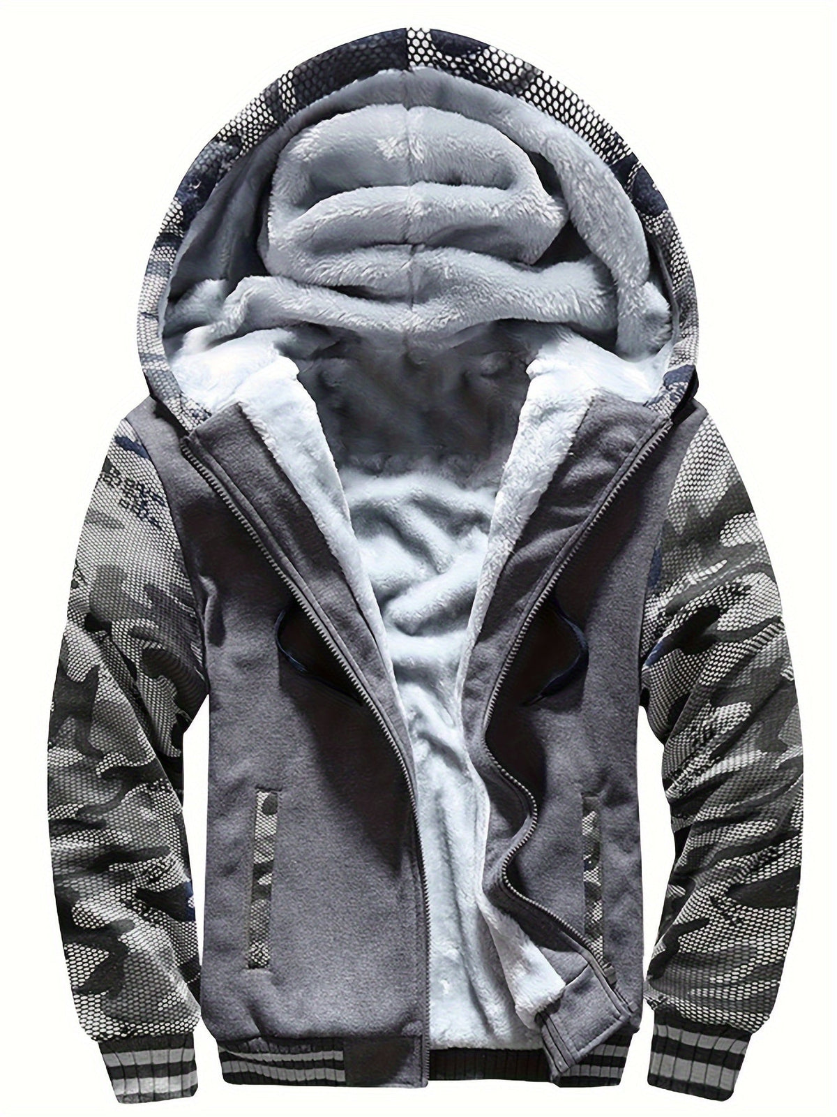 MANSSINO™ | Men's Patterned Hooded Zip-Up Sweatshirt