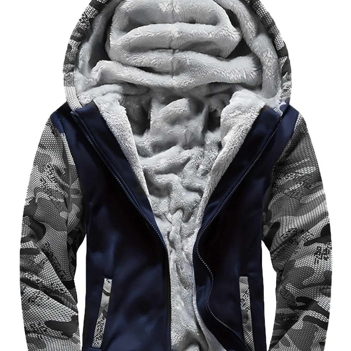MANSSINO™ | Men's Patterned Hooded Zip-Up Sweatshirt
