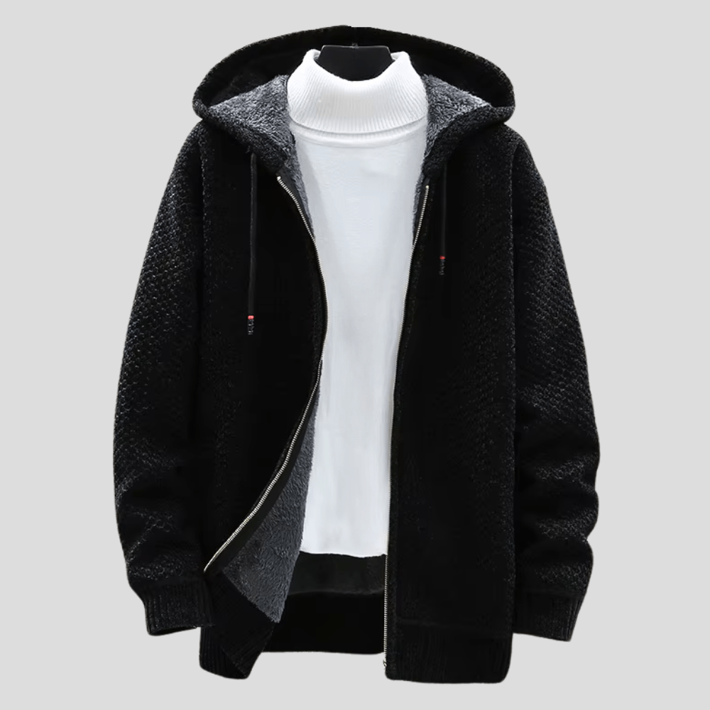 MANSSINO™ | Knit-Outer Fleece-Lined Zip Hoodie