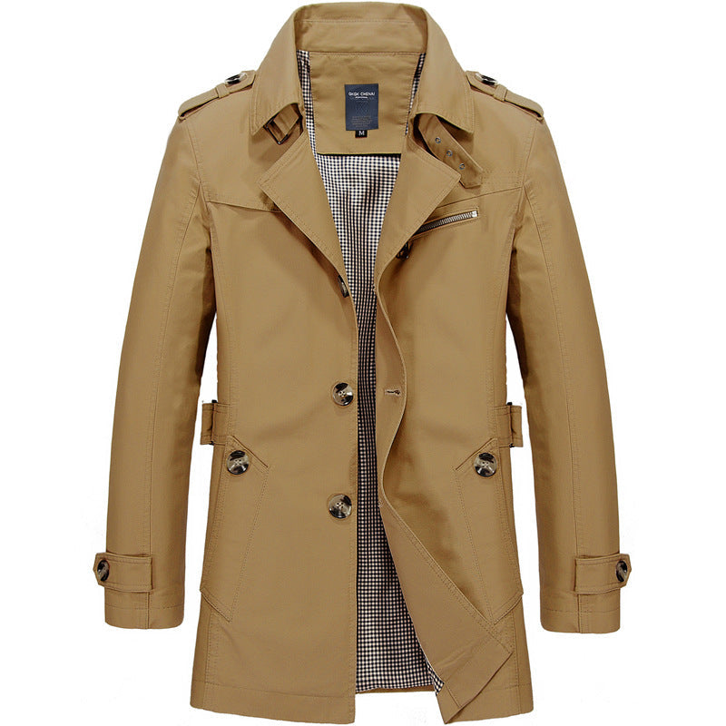 MANSSINO™ | Men's Long Button-Front Trench Coat