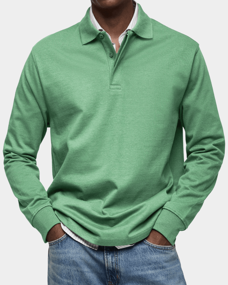 MANSSINO™ | Men's Long-Sleeve Cotton Polo