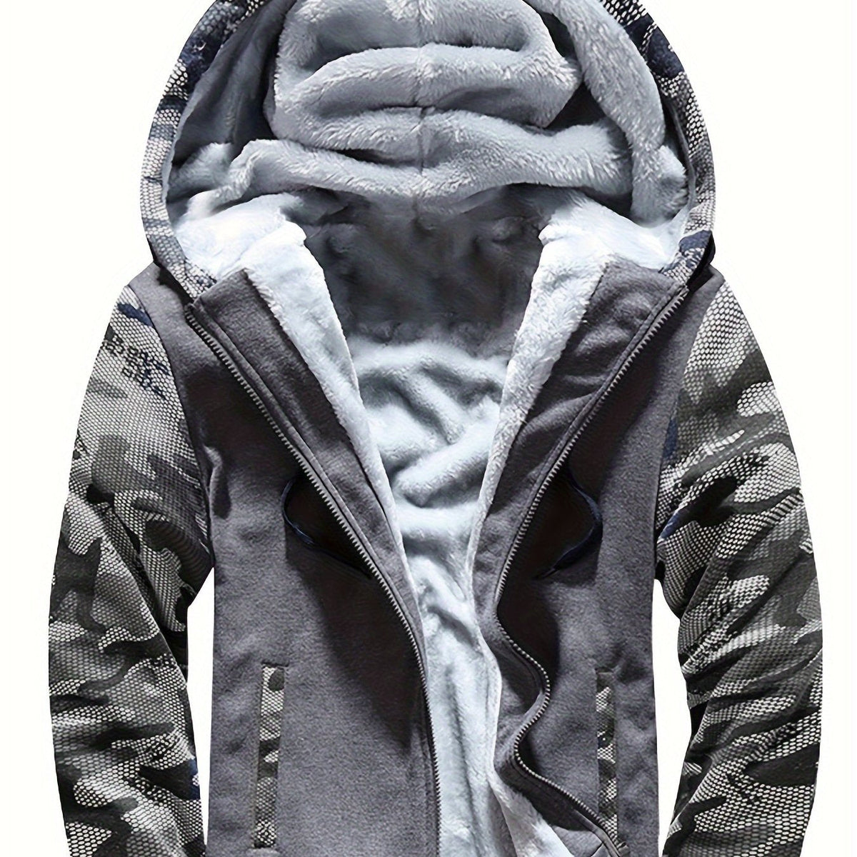MANSSINO™ | Men's Patterned Hooded Zip-Up Sweatshirt