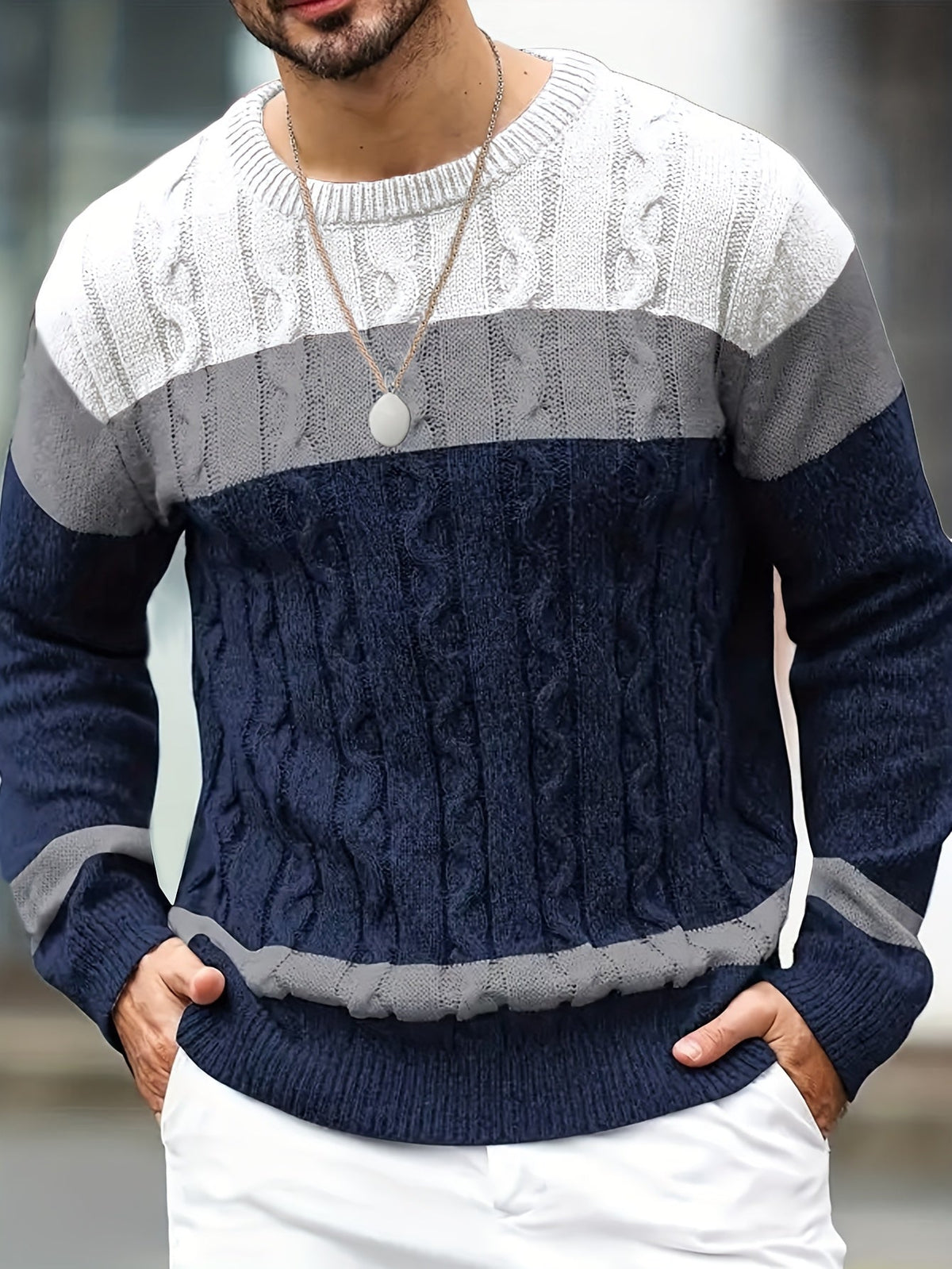 MANSSINO™ | Textured Cable-Knit Sweater
