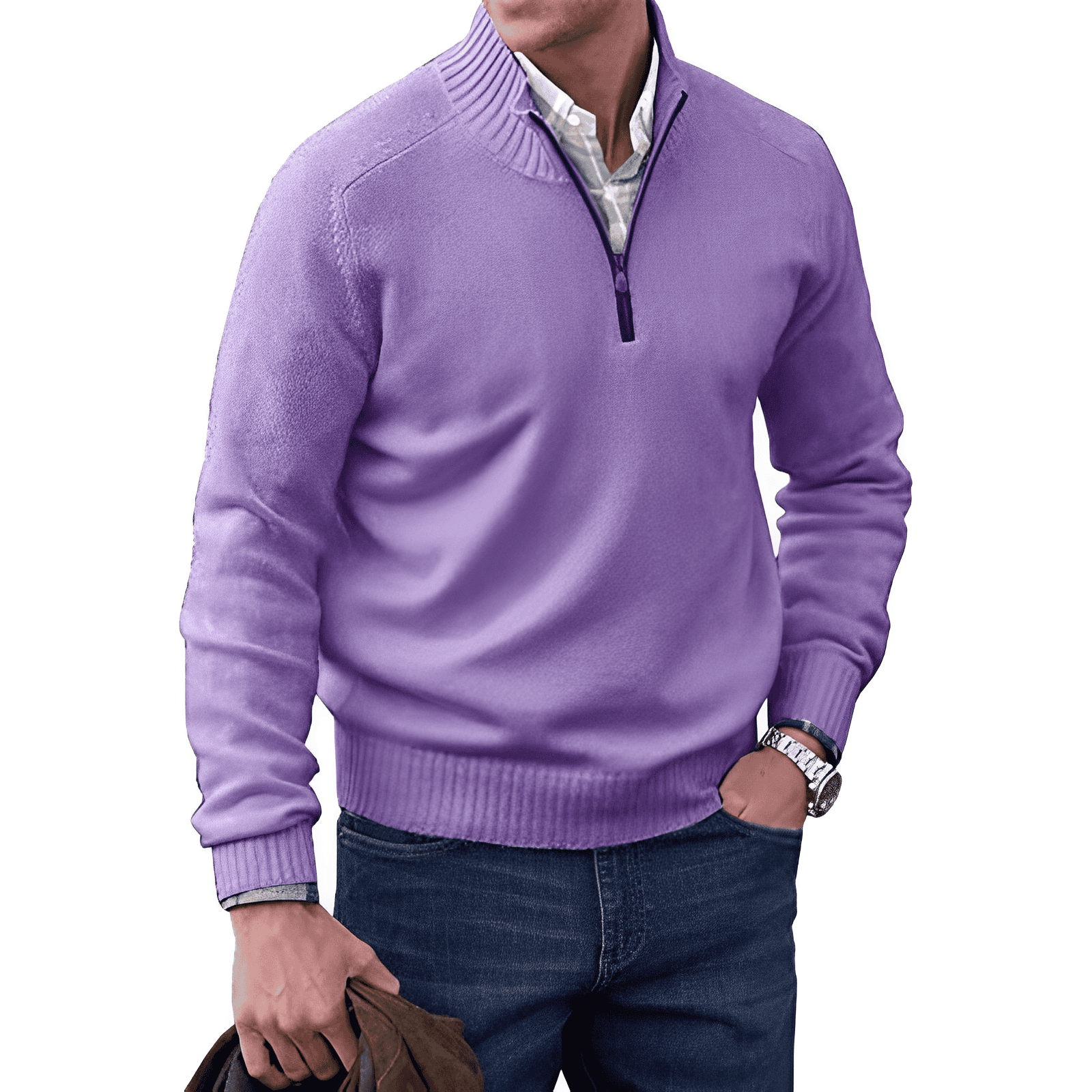 MANSSINO™ | Zip-Neck High-collar knit