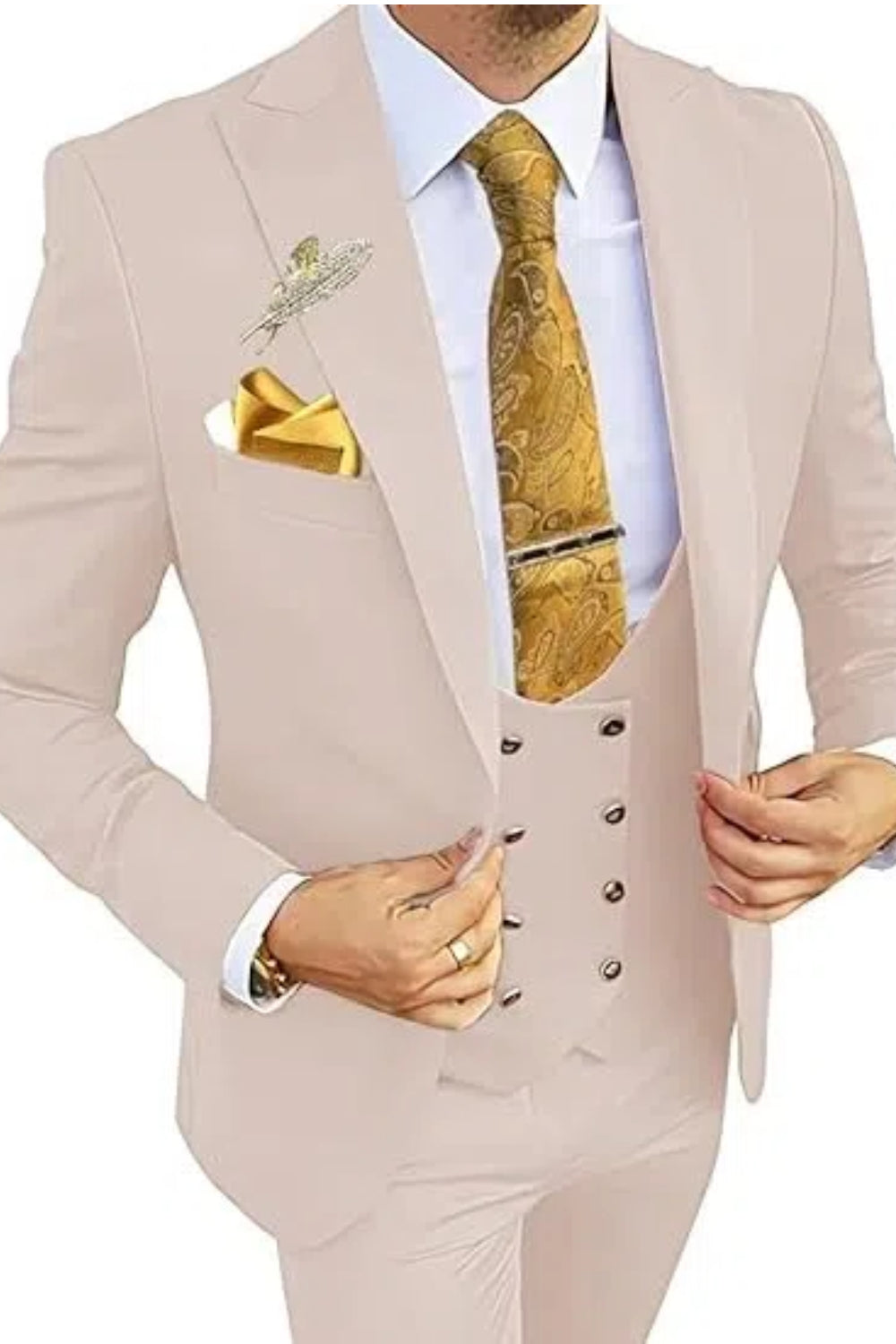 MANSSINO™ | Men's Slim Fit Double Breasted 3 Piece Suit