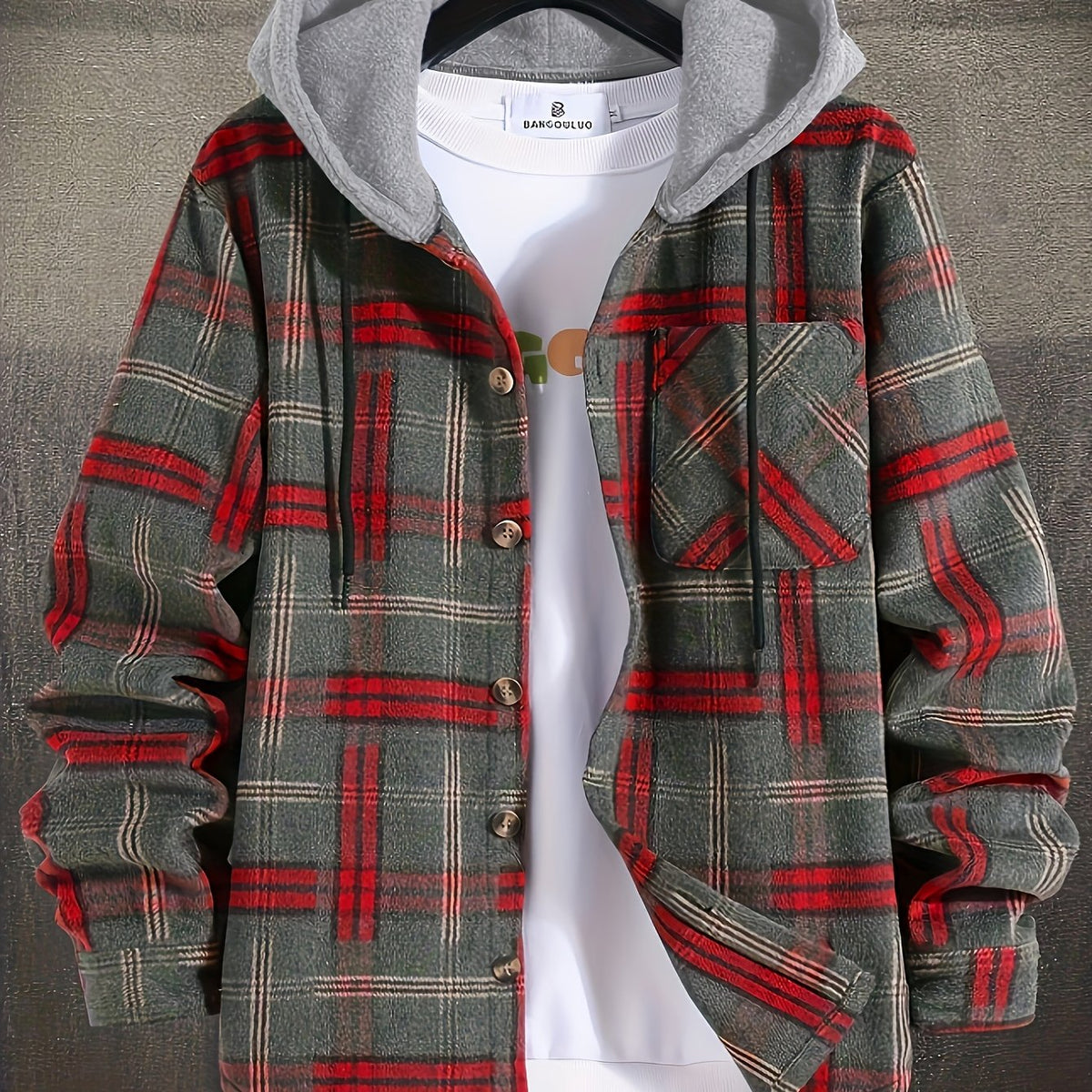 MANSSINO™ | Christmas Hooded Plaid Jacket