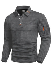 MANSSINO™ | Textured Long-Sleeve Polo