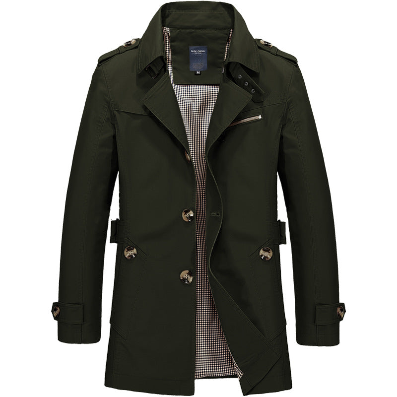 MANSSINO™ | Men's Long Button-Front Trench Coat