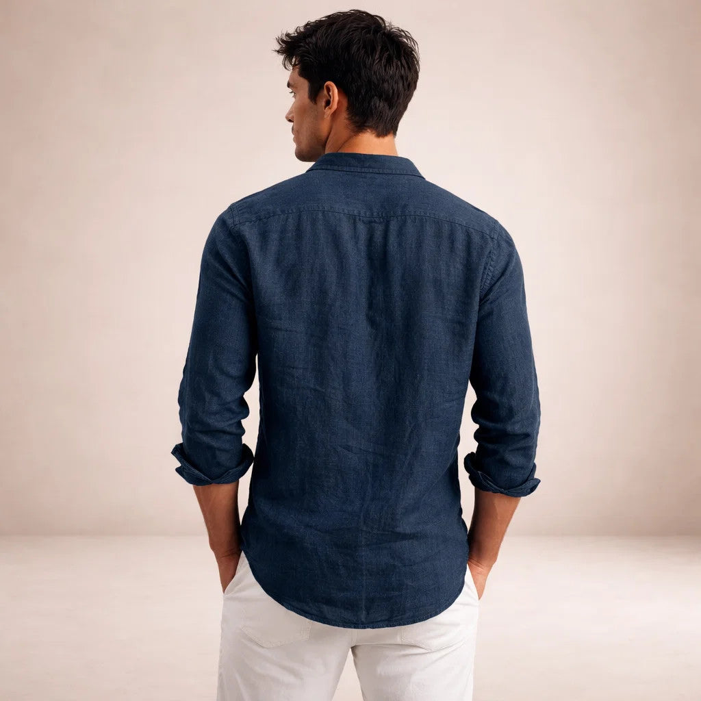 MANSSINO™ | Open-Collar Linen Shirt