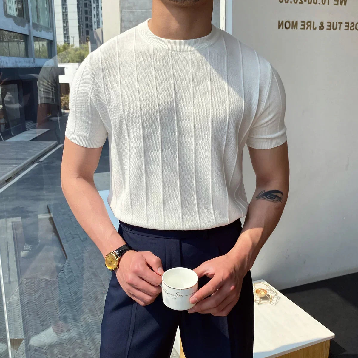 MANSSINO™ | Men's Piave Knitted T-Shirt