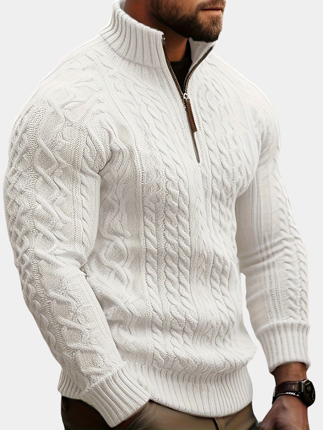 MANSSINO™ | Men's Quarter-Zip Polo Shirt