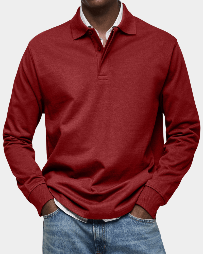 MANSSINO™ | Men's Long-Sleeve Cotton Polo