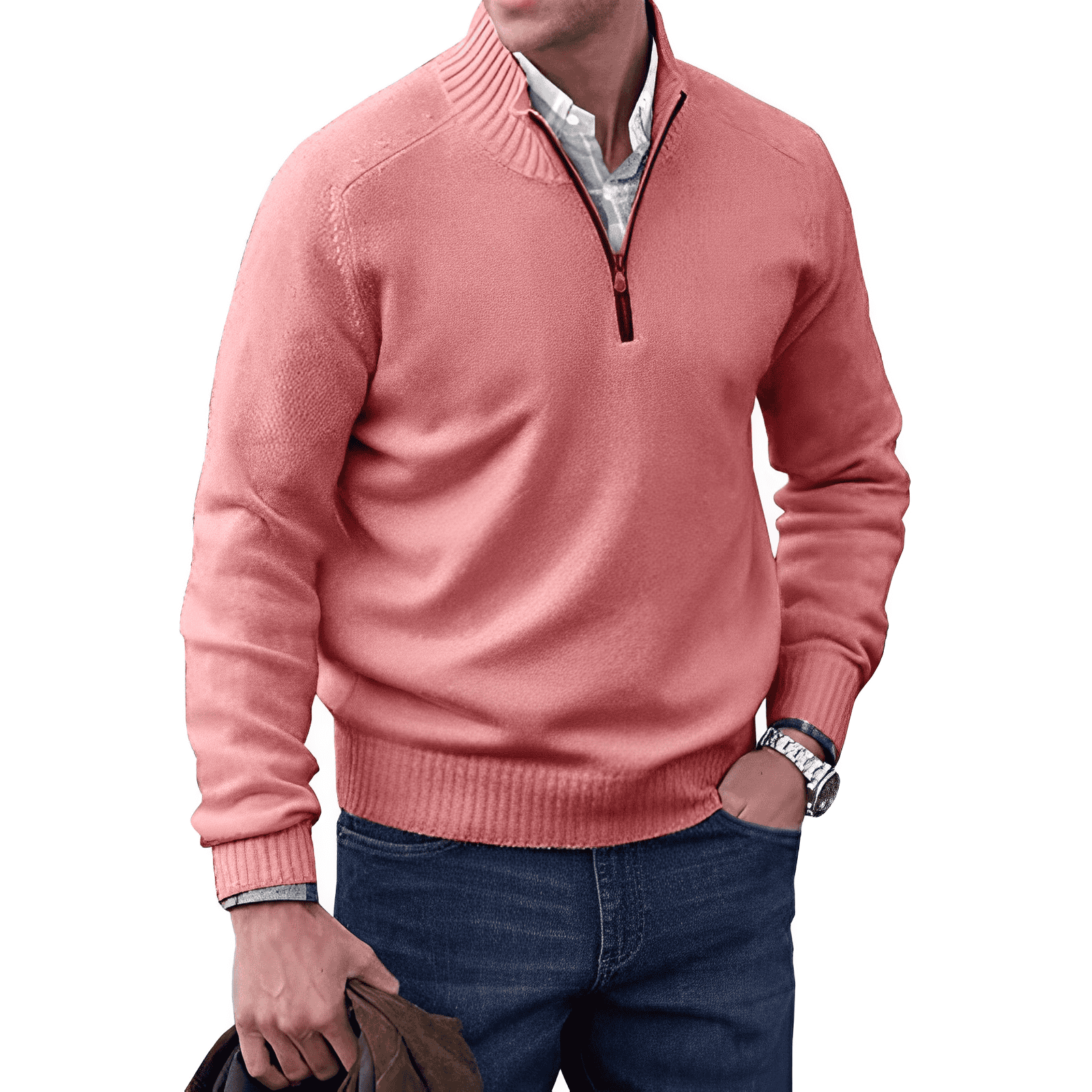 MANSSINO™ | Zip-Neck High-collar knit