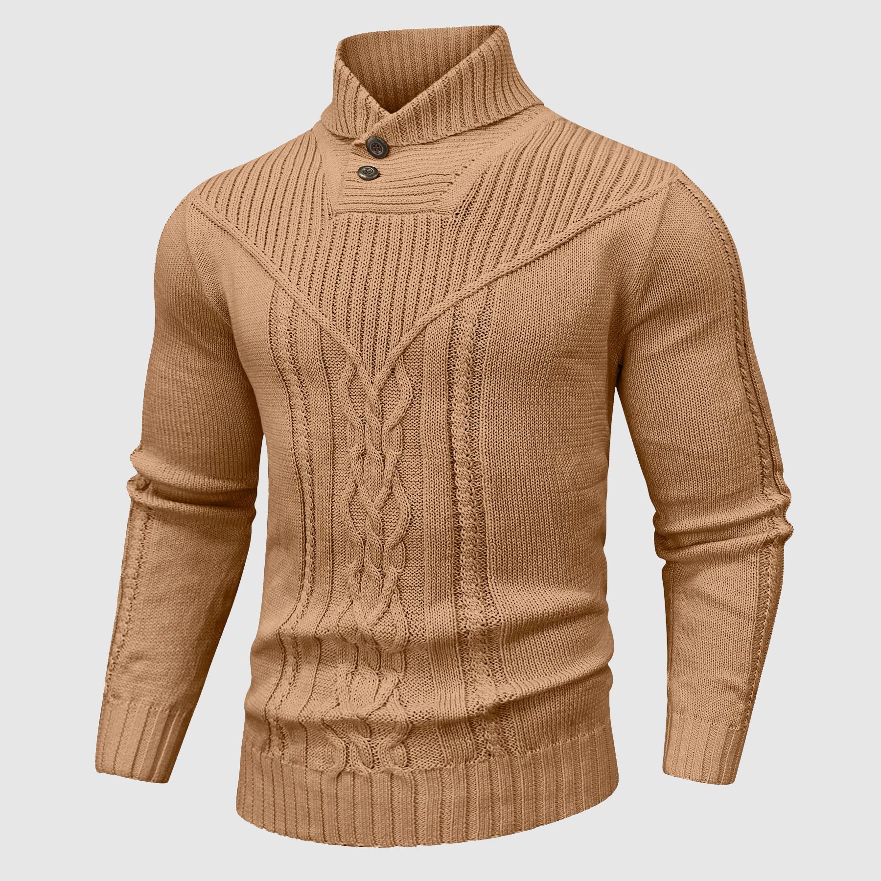 MANSSINO™ | Cable-Knit Stand-Collar