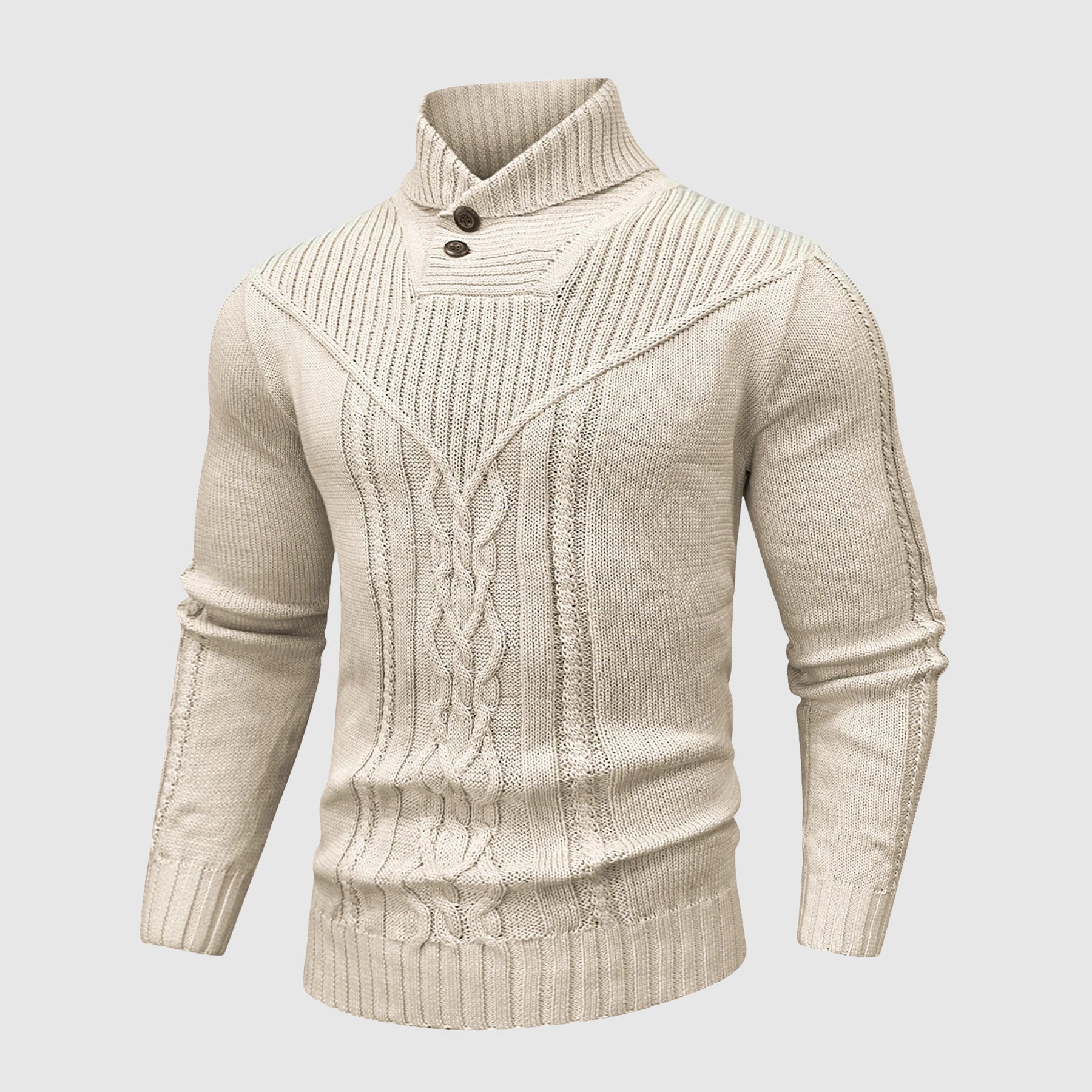 MANSSINO™ | Cable-Knit Stand-Collar