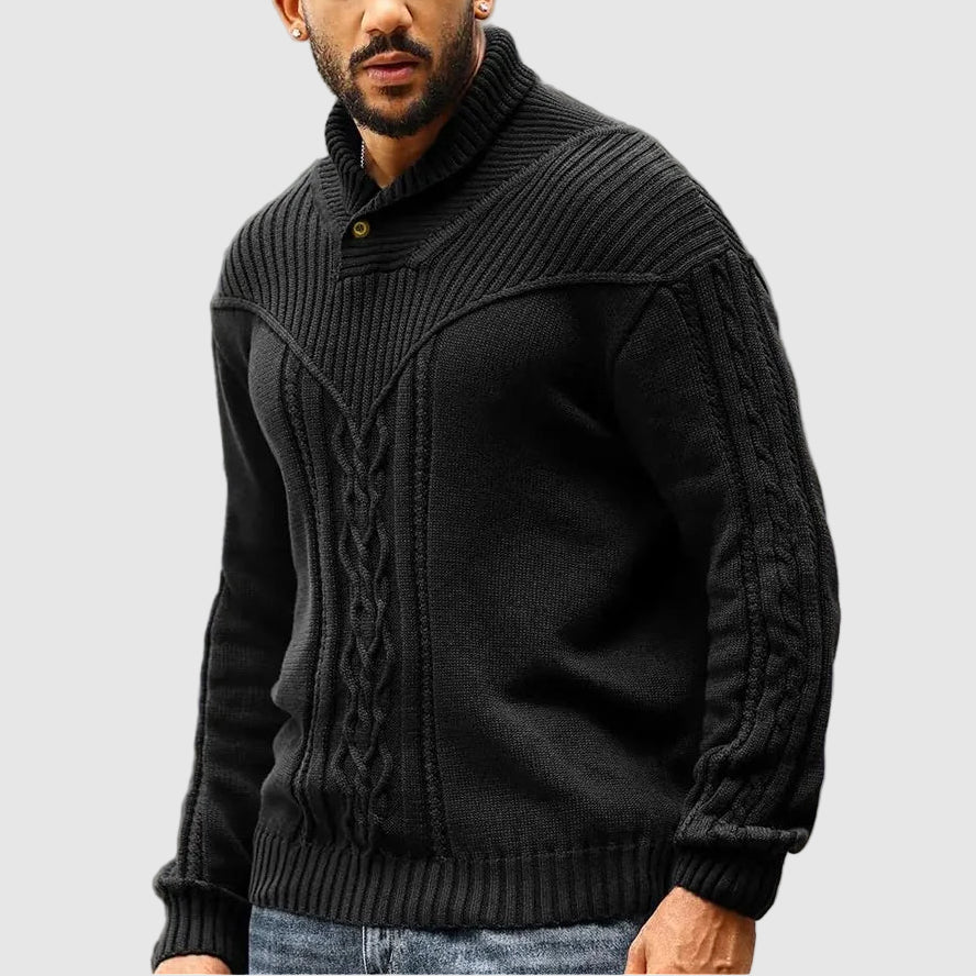 MANSSINO™ | Cable-Knit Stand-Collar