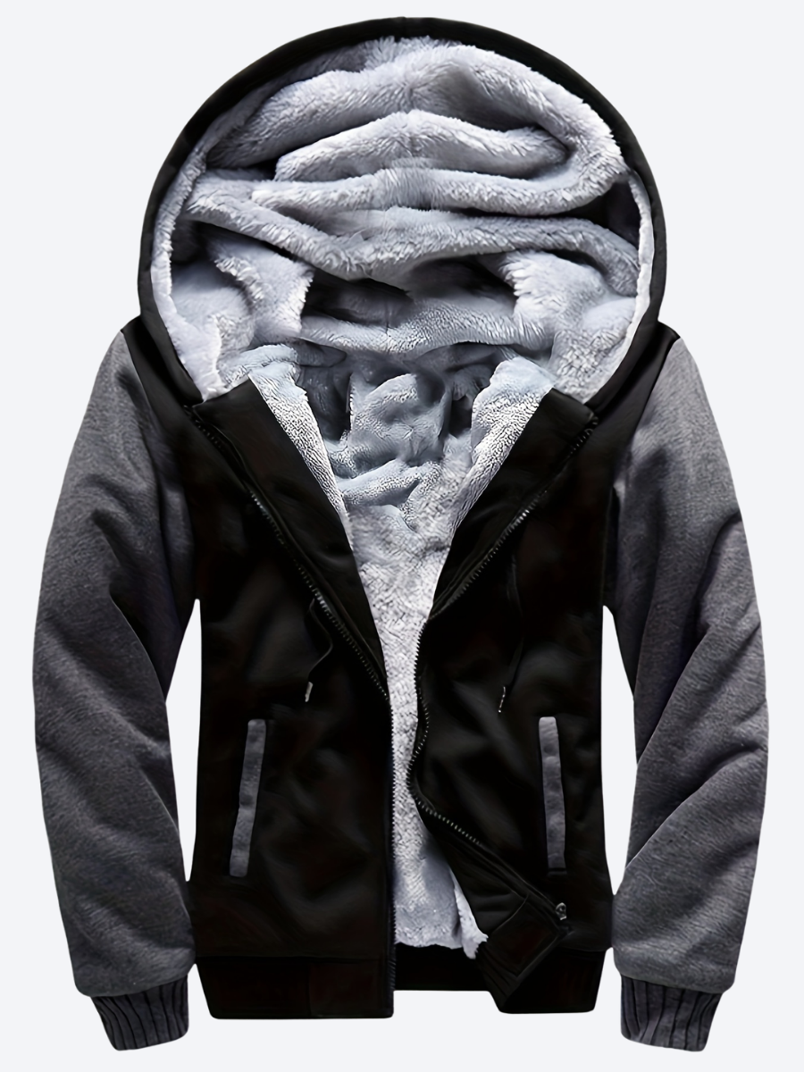 MANSSINO™ | Men's Patterned Hooded Zip-Up Sweatshirt
