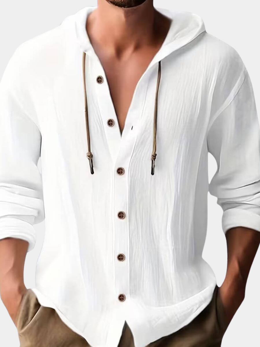 MANSSINO™ | Men's Hooded Linen-Blend Shirt