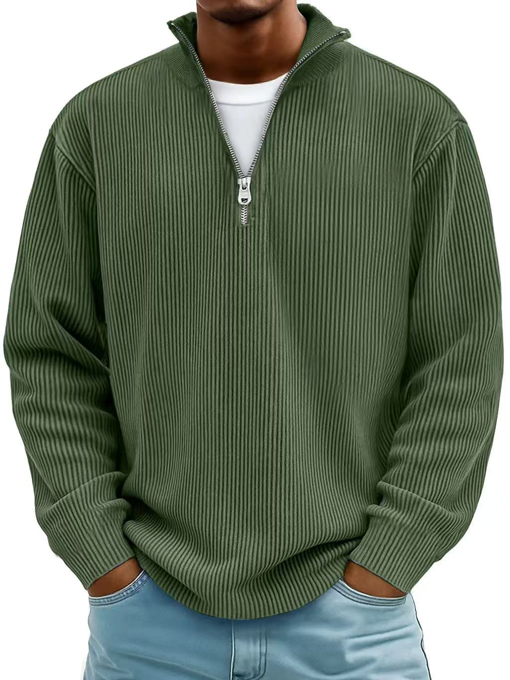 MANSSINO™ | Men's Ribbed Knit Half-Zip Pullover