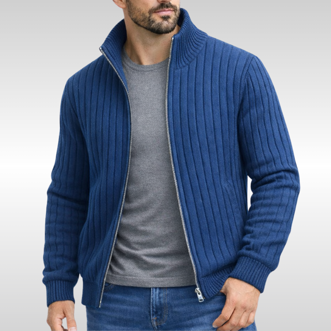 MANSSINO™ | Men's Ribbed Knit Zip Cardigan