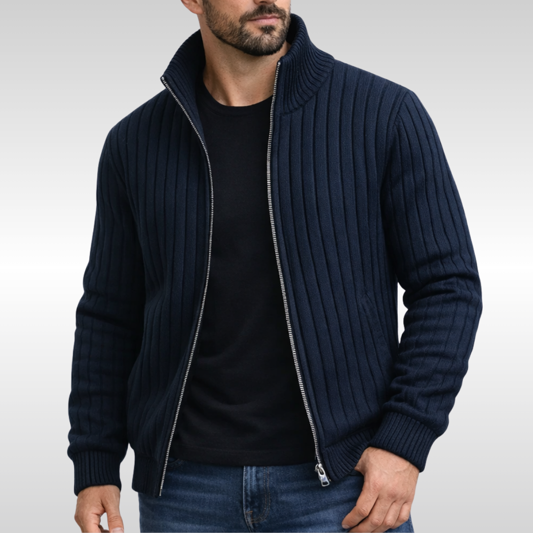 MANSSINO™ | Men's Ribbed Knit Zip Cardigan