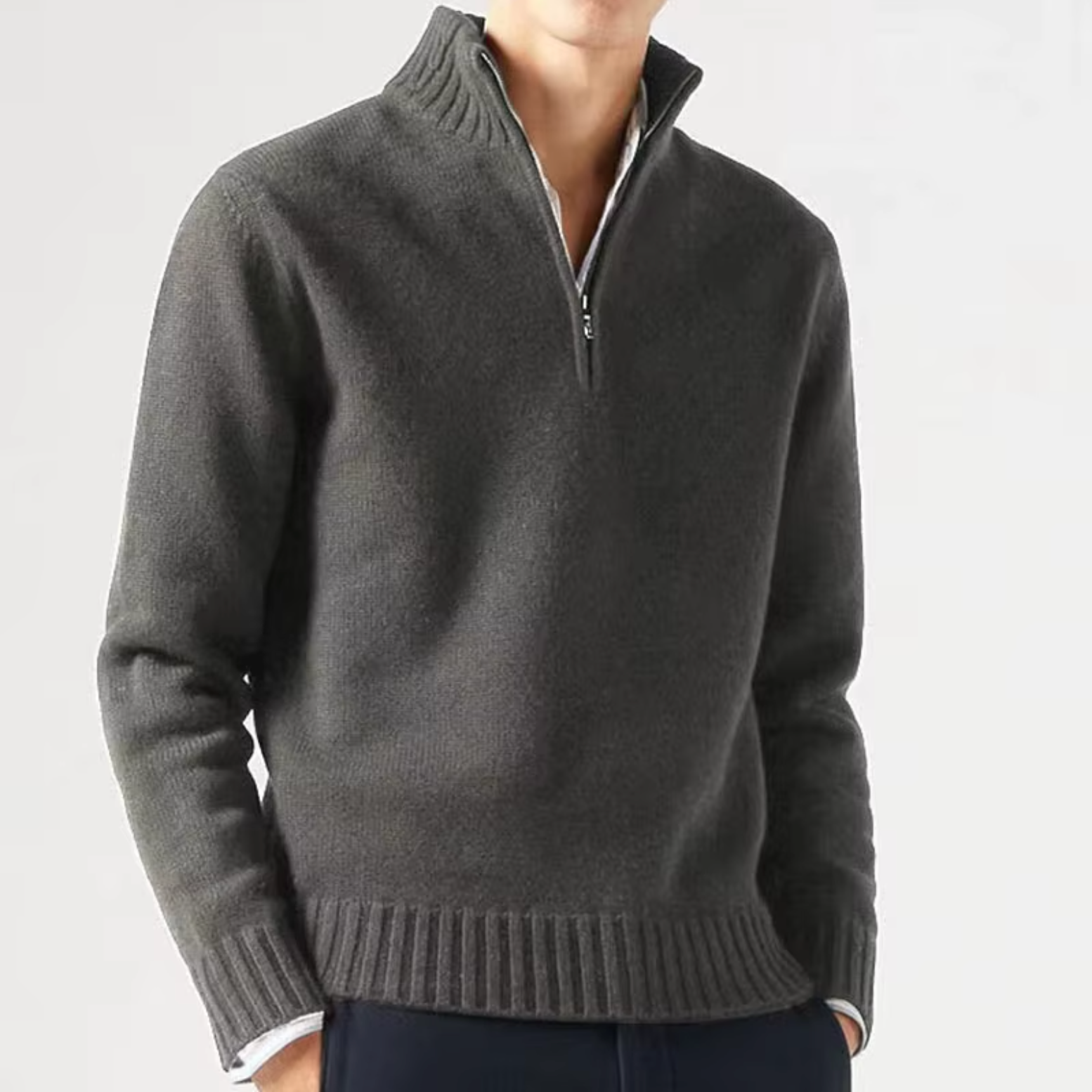 MANSSINO™ | Wool Half-Zip Turtleneck