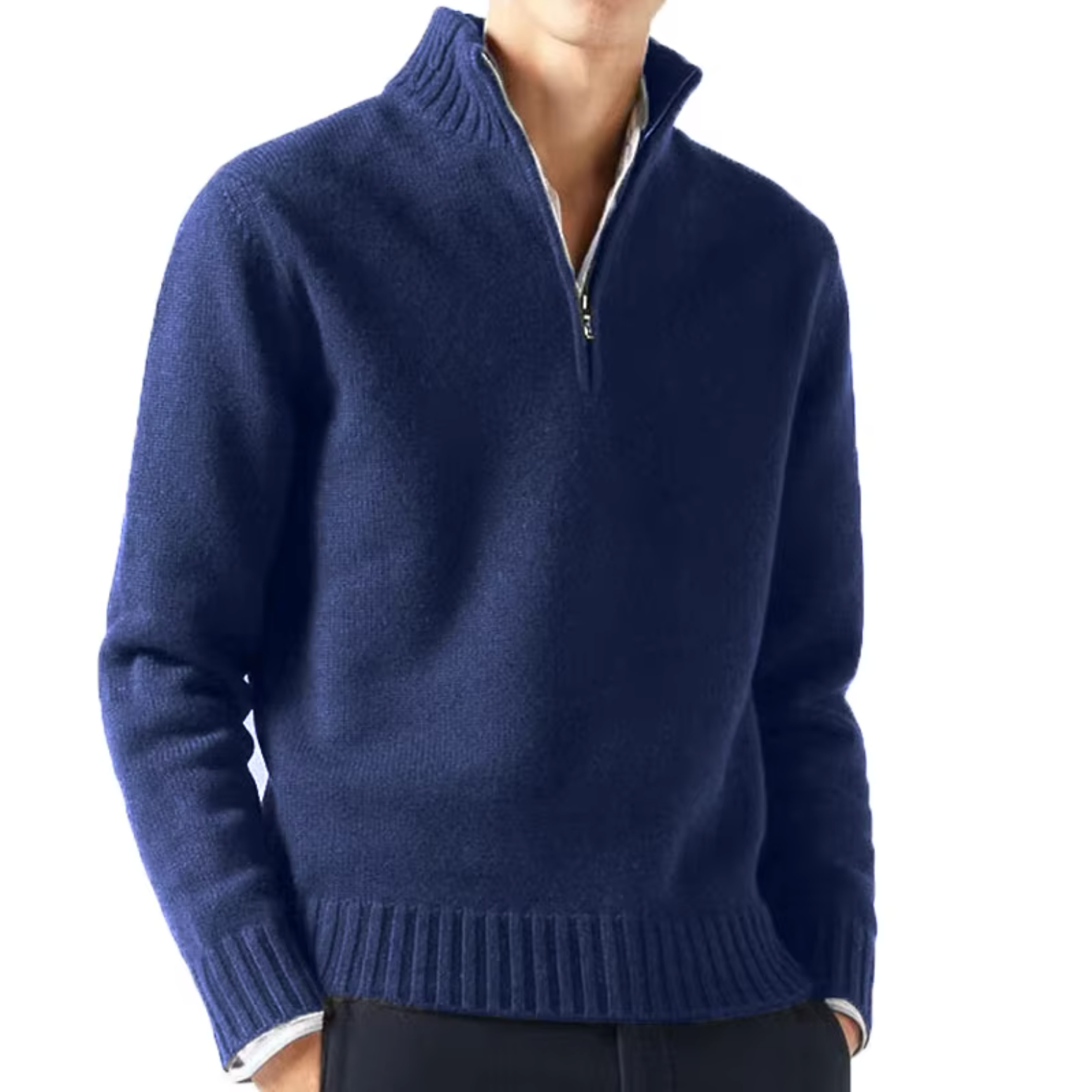 MANSSINO™ | Wool Half-Zip Turtleneck