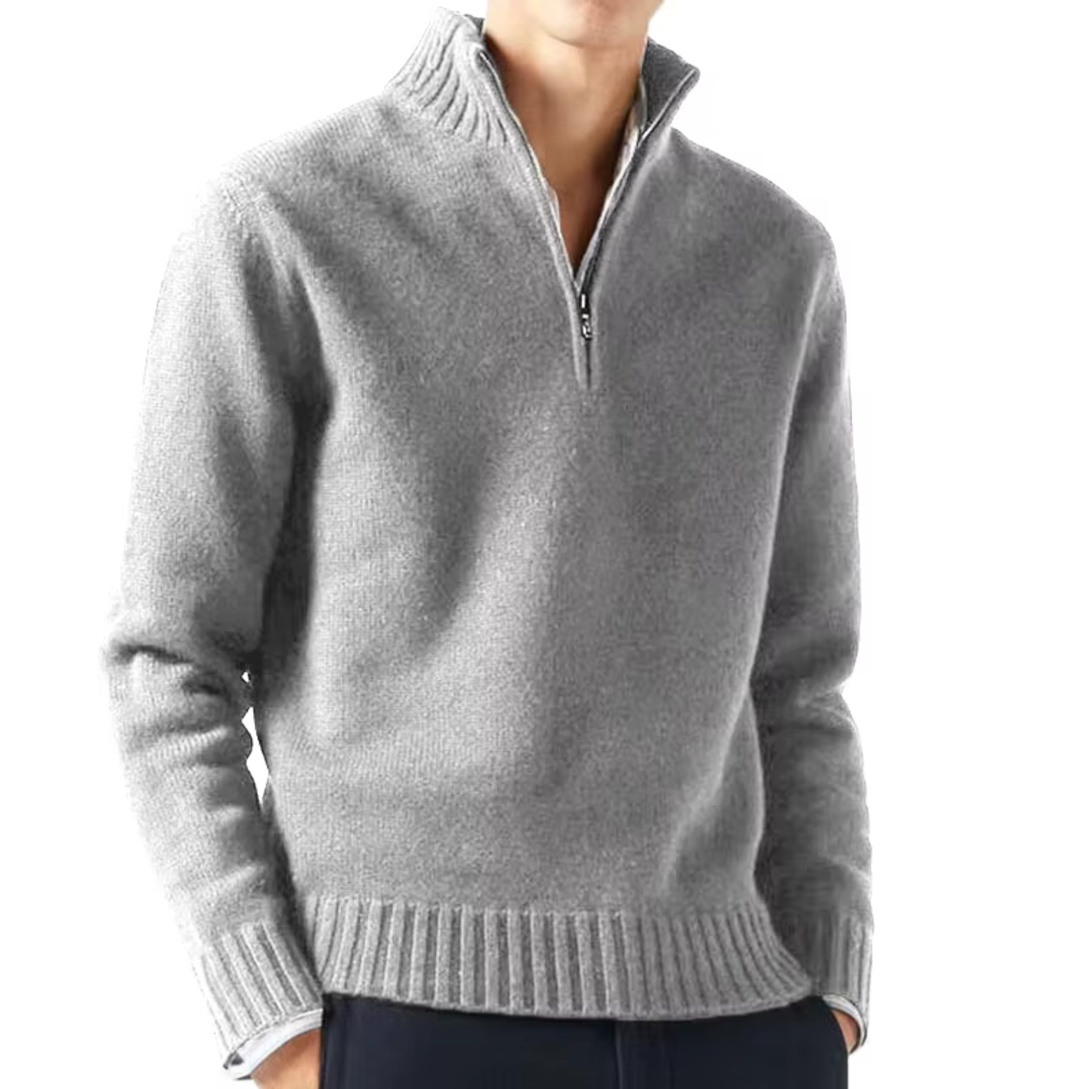 MANSSINO™ | Wool Half-Zip Turtleneck