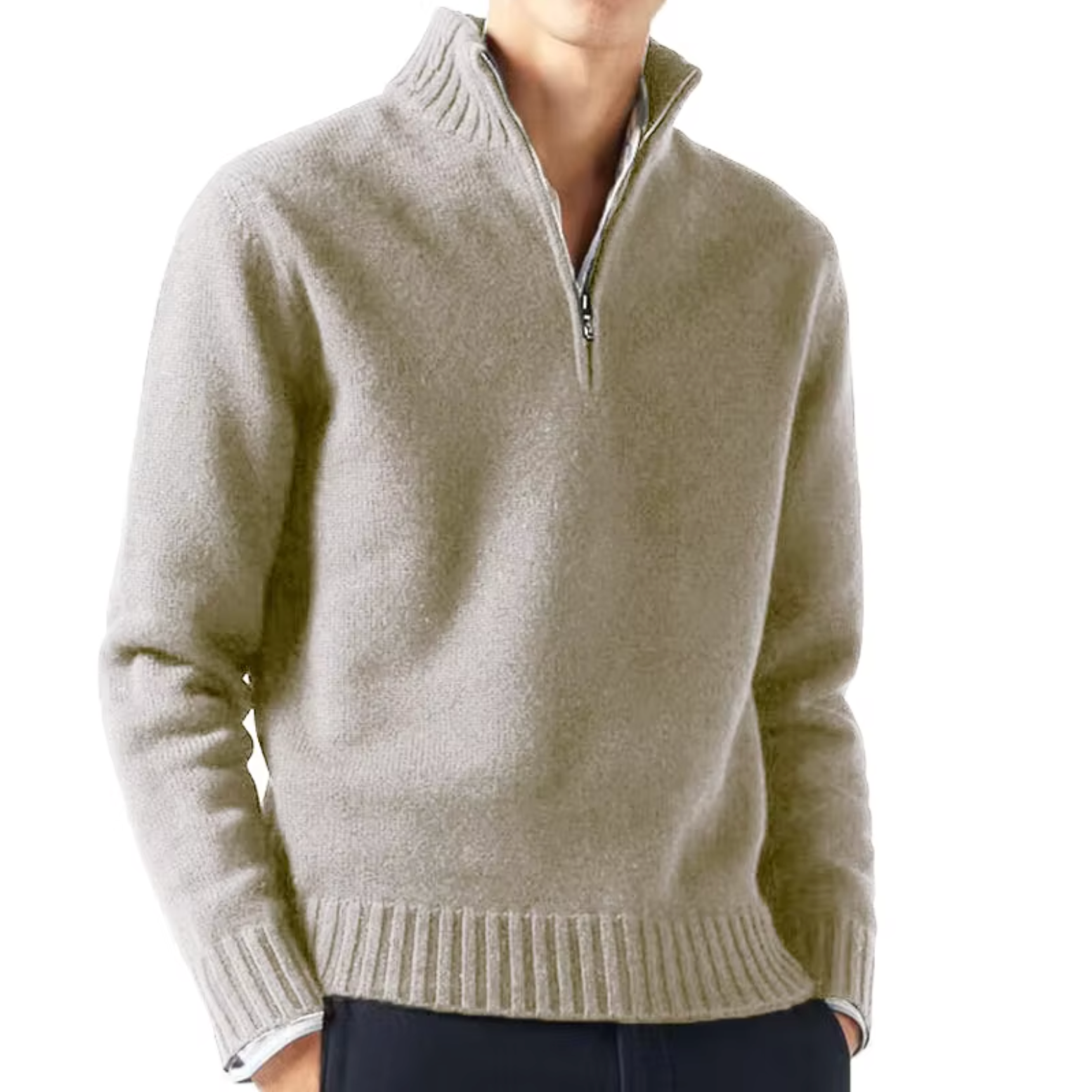 MANSSINO™ | Wool Half-Zip Turtleneck