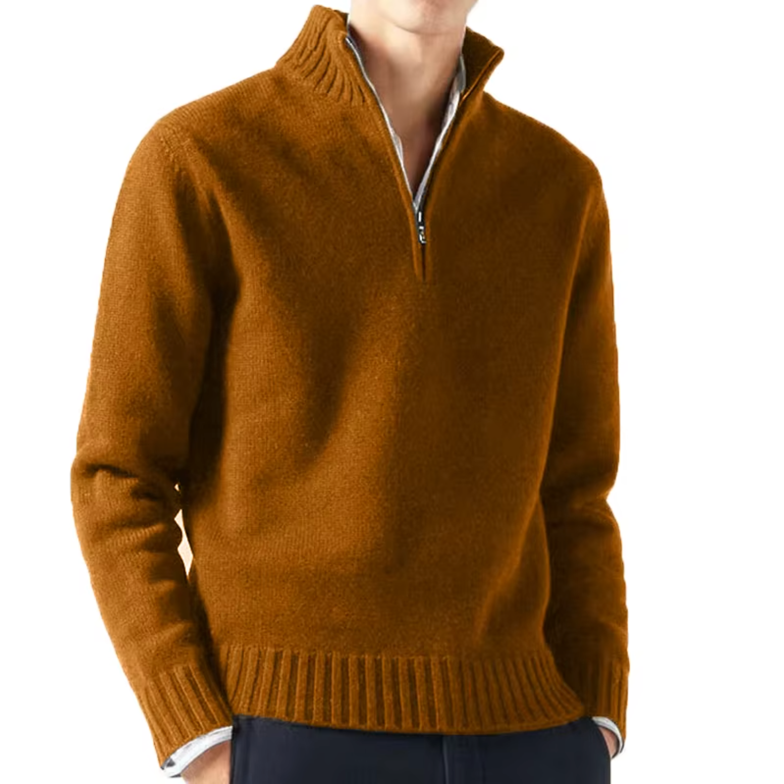 MANSSINO™ | Wool Half-Zip Turtleneck