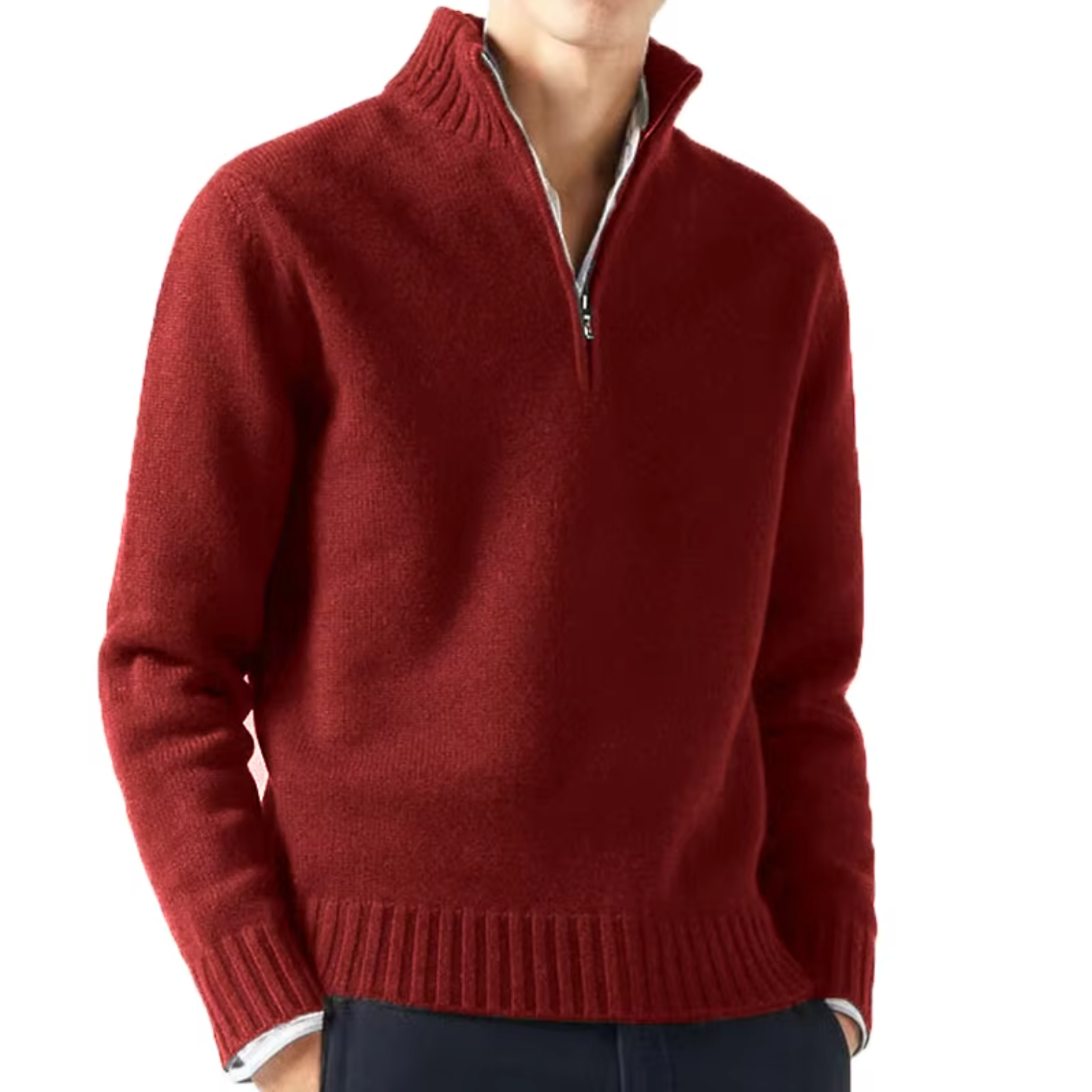 MANSSINO™ | Wool Half-Zip Turtleneck
