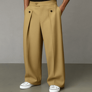 MANSSINO™ | Men's Pleated Button-Tab Trousers