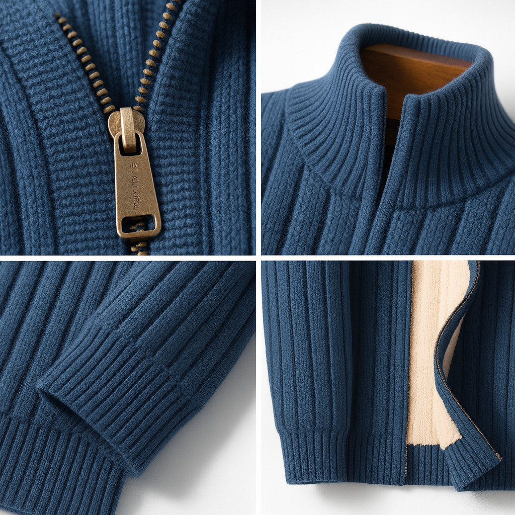 MANSSINO™ | Men's Ribbed Knit Zip Cardigan