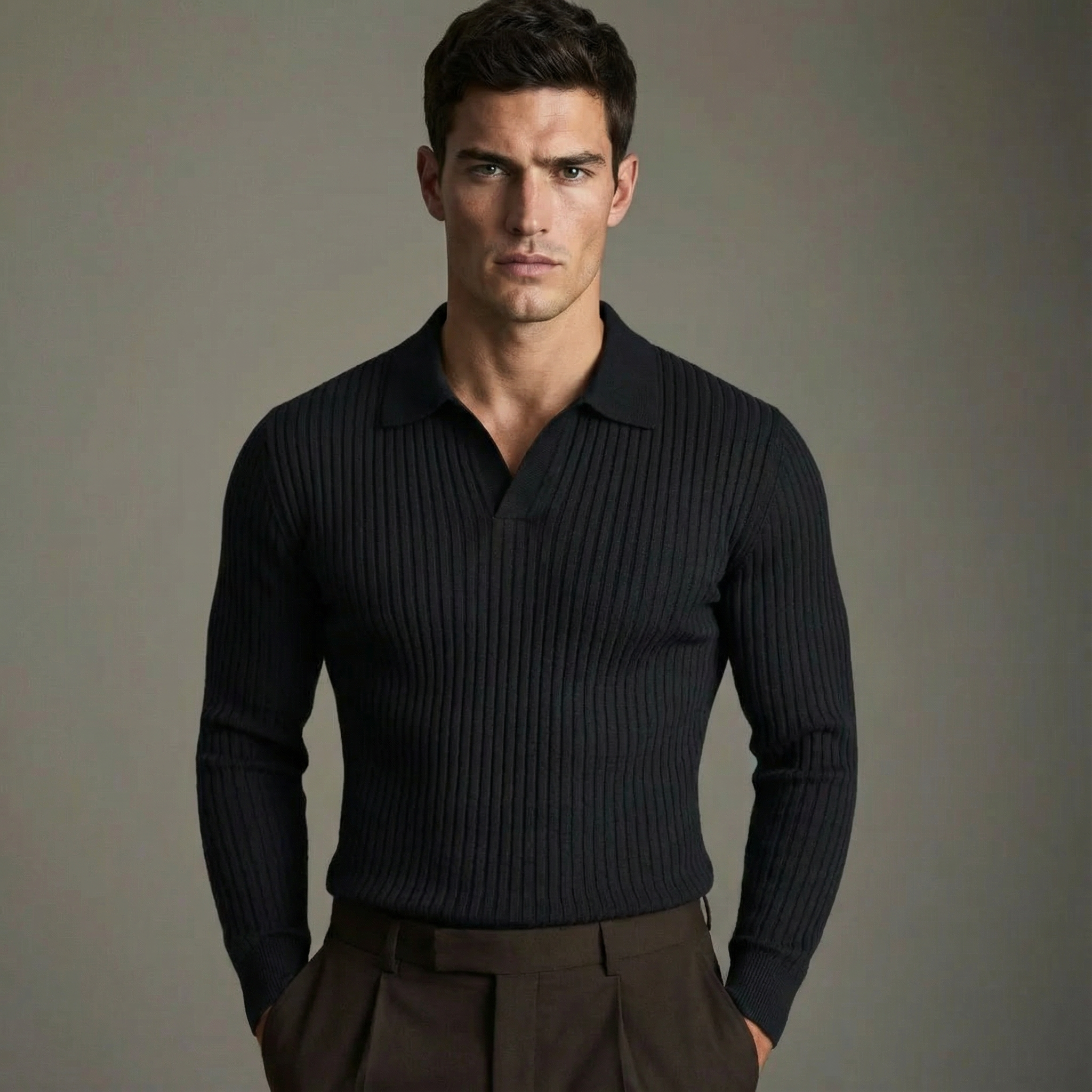 MANSSINO™ | Open-Collar Knitted Shirt