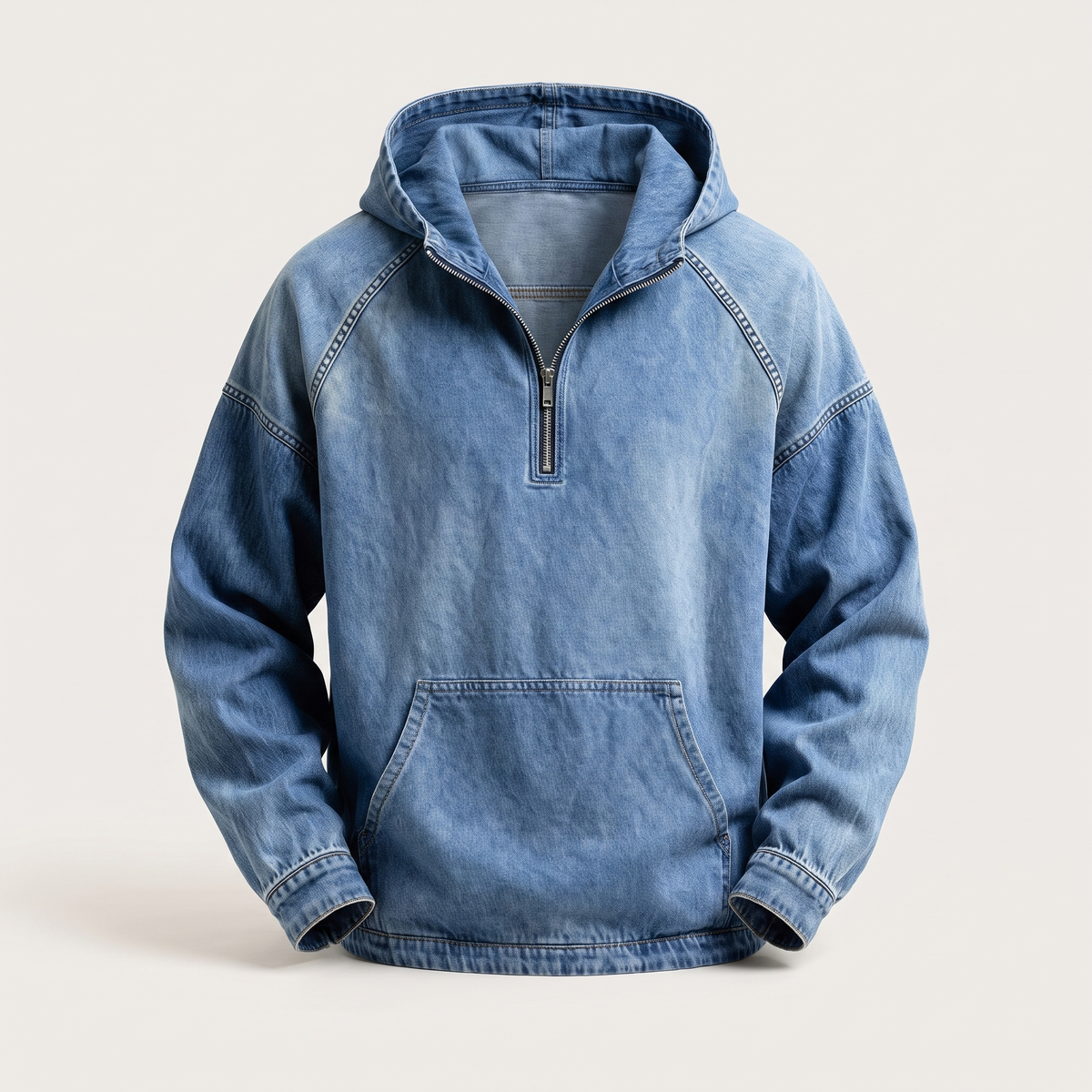 MANSSINO ™ | RIVINGTON HALF-ZIP DENIM JACKET