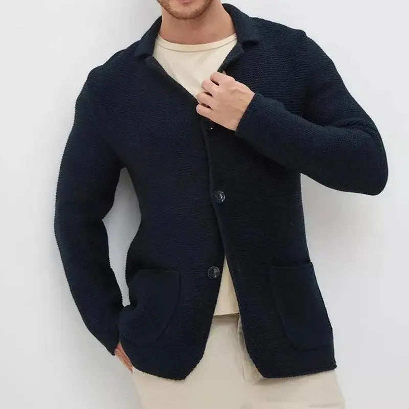 MANSSINO™ | Tailored-Collar Knit Cardigan