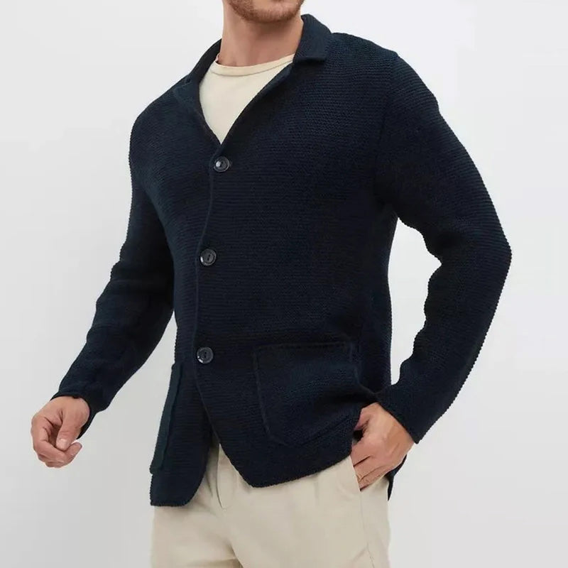 MANSSINO™ | Tailored-Collar Knit Cardigan