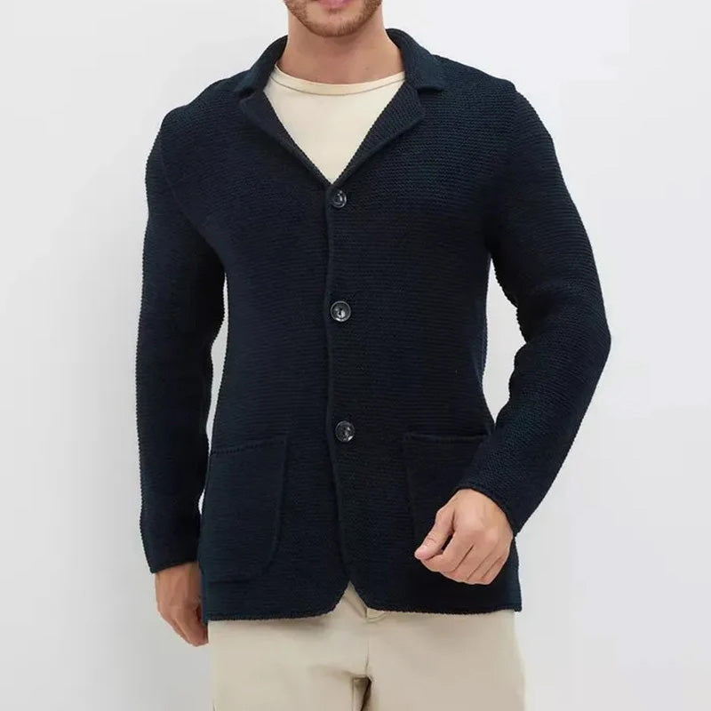 MANSSINO™ | Tailored-Collar Knit Cardigan
