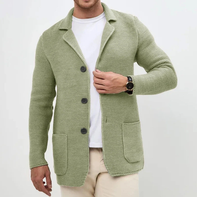 MANSSINO™ | Tailored-Collar Knit Cardigan