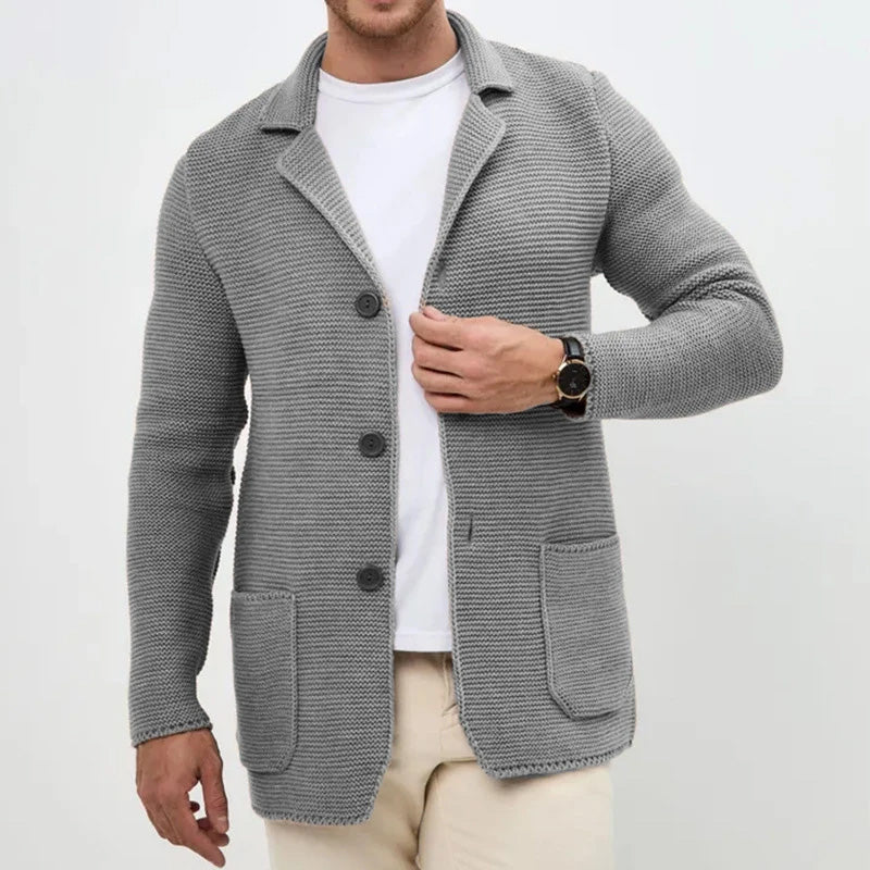 MANSSINO™ | Tailored-Collar Knit Cardigan