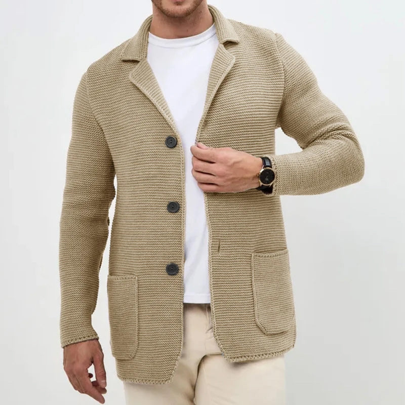 MANSSINO™ | Tailored-Collar Knit Cardigan