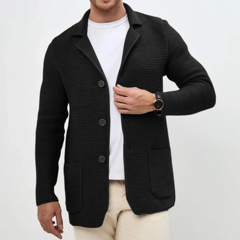 MANSSINO™ | Tailored-Collar Knit Cardigan