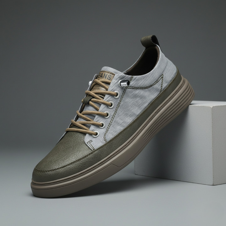 MANSSINO™ | MENS LEATHER TRAINERS