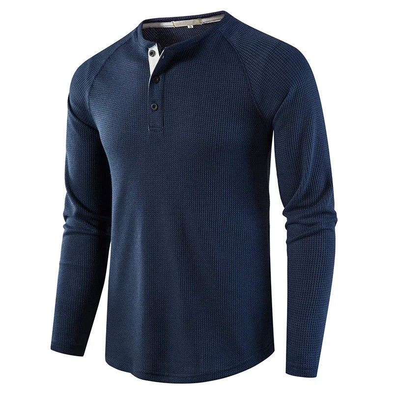 MANSSINO™ | Men's Waffle-Knit Henley Tee
