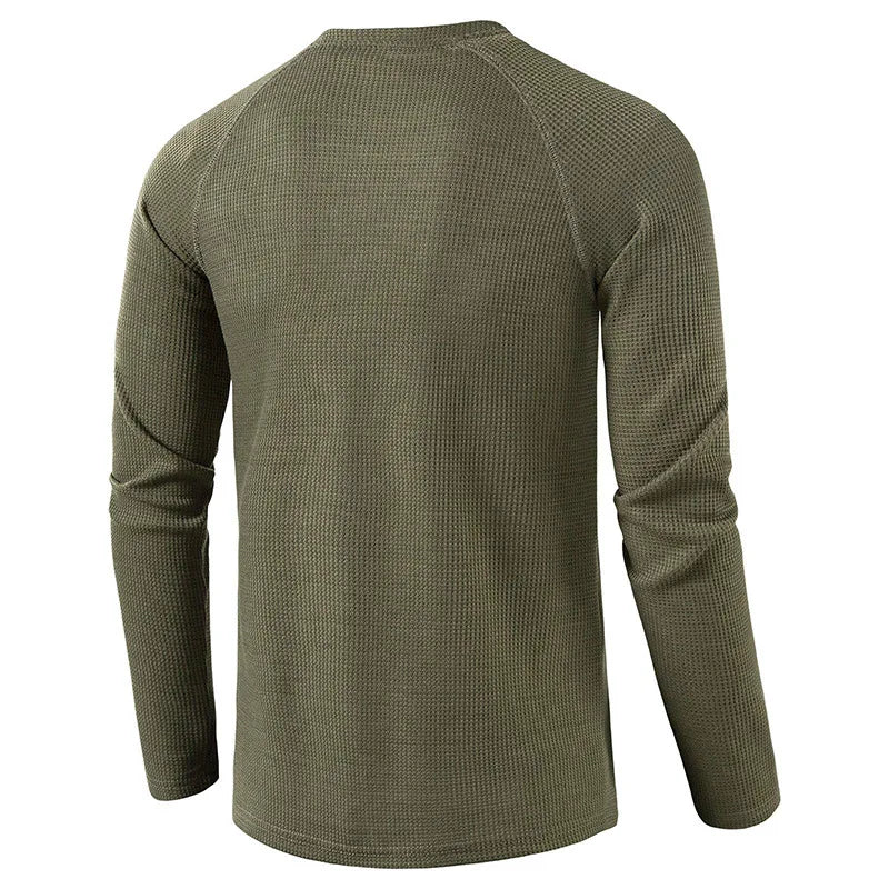 MANSSINO™ | Men's Waffle-Knit Henley Tee