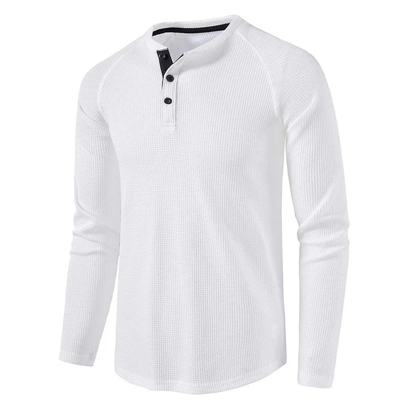 MANSSINO™ | Men's Waffle-Knit Henley Tee